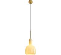 Modern Pendant Adjustable Height Brass Chandelier with Glass Shade Living Loft Art Ceiling Light Fixture