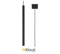 SOLLUX lighting Pastelo Ceiling Pendant Light with 1 Spotlight - Ceiling Light Living Room Pendant Light Dining Room Lamp - Kitchen Light Powder-Coated Steel in Black 8 x 8 x 100 cm