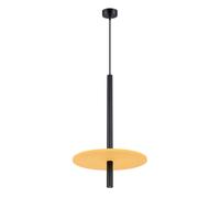 SOLLUX lighting Feltro Pendant Light Ceiling Lamp Felt Steel 1 Bulb LED Light Bulb Black Yellow