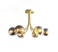 Modern Pendant Light Fixture,6-Lights Gold Metal Chandelier Ceiling Light,Industrial Sputnik Lighting for Living Room Dining Bedroom Kitchen-Black 2 49x37cm