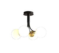 Modern Pendant Light Fixture,6-Lights Gold Metal Chandelier Ceiling Light,Industrial Sputnik Lighting for Living Room Dining Bedroom Kitchen-Black 2 49x37cm