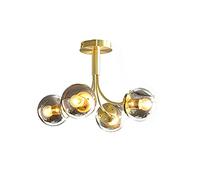 Modern Pendant Light Fixture,6-Lights Gold Metal Chandelier Ceiling Light,Industrial Sputnik Lighting for Living Room Dining Bedroom Kitchen-Black 2 49x37cm