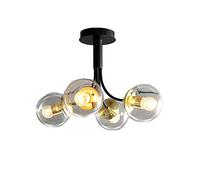 Modern Pendant Light Fixture,6-Lights Gold Metal Chandelier Ceiling Light,Industrial Sputnik Lighting for Living Room Dining Bedroom Kitchen-Black 2 49x37cm