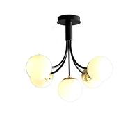 Modern Pendant Light Fixture,6-Lights Gold Metal Chandelier Ceiling Light,Industrial Sputnik Lighting for Living Room Dining Bedroom Kitchen-Black 2 49x37cm