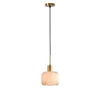 Modern Pendant Light Fixtures White Alabaster Lampshade & Brass Finish Farmhouse Hanging Ceiling Lamp for Kitchen Dining Room Bedroom Hallway Elegant Lighting Solution