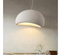 Modern Pendant Light For Dining Room Kitchen Island Hallway Restaurant Hanging Lamp Wabi Sabi Chandelier E27 Base Creative Simulated Stone Lampshade Bird Nest Shape Lighting Fixture White(50cm)