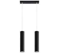 Modern Pendant Light LAGOS 2 2-Light Steel Black GU10 LED SOLLUX LIGHTING