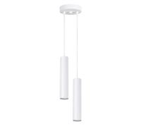 Modern Pendant Light LAGOS 2P 2-Light Steel White GU10 LED SOLLUX LIGHTING