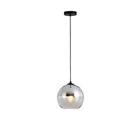 Modern Pendant Light Living Room Dining Room Dining Table Contemporary Hanging Lamp Country House Study Office Design Round Glass Lampshade Ceiling Light Chandelier Height Adjustable (Silver,1-Light