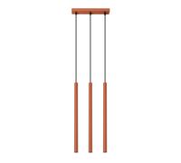 Modern Pendant Light PASTELO 3 3-Light Steel Red ochre G9 LED SOLLUX LIGHTING