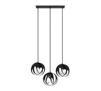 Modern Pendant Light TULOS 3L 3-Light Steel Black E27 LED SOLLUX LIGHTING