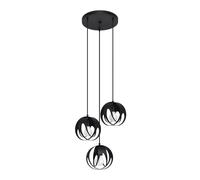 Modern Pendant Light TULOS 3P 3-Light Steel Black E27 LED SOLLUX LIGHTING