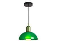 Modern Pendant Lights Indoor Chandeliers Mid Century Glass Kitchen Island Vintage Dome Shade Adjustable Hanging Ceiling Lamp for Dining Room Bedroom Farmhouse (Green Greed Base)
