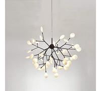 Modern Pendant Lights Indoor Chandeliers Nordic Tree Branch Leaf Suspension Ceiling Hanging Lamp for Living Room Bedroom Restaurant Gold+WhiteLight-45Heads (Black+tricolorlight 45Heads)
