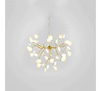 Modern Pendant Lights Indoor Chandeliers Nordic Tree Branch Leaf Suspension Ceiling Hanging Lamp for Living Room Bedroom Restaurant Gold+WhiteLight-45Heads (Gold+whitelight 54Heads)