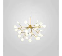 Modern Pendant Lights Indoor Chandeliers Nordic Tree Branch Leaf Suspension Ceiling Hanging Lamp for Living Room Bedroom Restaurant Gold+WhiteLight-45Heads (Gold+warmlight 27Heads)