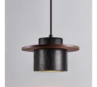 Modern Pendant Lights Retro Pendant Lamp Volcanic Rock and Walnut Wood Ceiling Light Japanese Mini for Kitchen Island Dining Room
