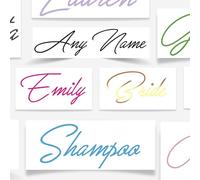 Modern Personalised Vinyl Name Stickers 3cm or 5cm Height in Various Beautiful Colours. Perfect for Bottles, Glasses, Weddings and Other Events, Label Decal (3cm Height)