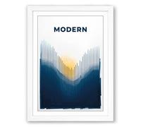 Modern Perspective Geometric Framed Wall Art Print A1 (84.1×59.4cm) White, Wall Decor for Living Room, Bedroom, Office & Home, Ready to Hang, Art Gift