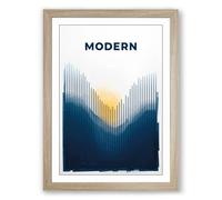 Modern Perspective Geometric Framed Wall Art Print A2 (59.4×42cm) Oak, Wall Decor for Living Room, Bedroom, Office & Home, Ready to Hang, Art Gift