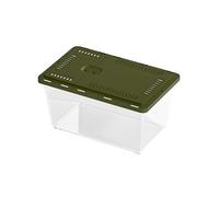 Modern PET Household Fish Tank Turtle Tank Outdoor Catcher Special Container Household Feeding Box with Sliding Lid Desktop Display(Green,17x11.5x10.5cm)
