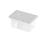 Modern PET Household Fish Tank Turtle Tank Outdoor Catcher Special Container Household Feeding Box with Sliding Lid Desktop Display(Gris,30x20.5x19cm)