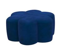 Modern Petal Foot Rest Multifunctal Upholstered Accent Seat & Side Table Cozy Footstool for Living Room & Bedroom Blue 33x16 inch (83x40 cm)