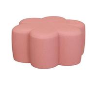 Modern Petal Foot Rest Versatile Upholstered Accent Seat & Side Table Stylish Footstool for Living Room & Bedroom (Red 33x16in 83x40cm)