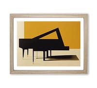 Modern Piano Abstract Framed Print | A2 Oak Framed Wall Art | Ready to Hang | Abstract Music Picture | Living Room Bedroom Lounge Office