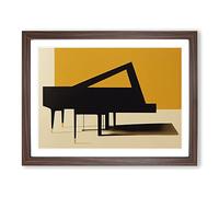 Modern Piano Abstract Framed Print | A2 Walnut Framed Wall Art | Ready to Hang | Abstract Music Picture | Living Room Bedroom Lounge Office
