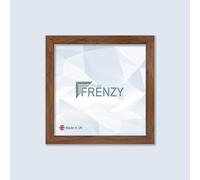 Modern Picture Frame 30x30 cm, In Multiple Colours Black/White/Oak/Walnut/Silver/Dark Oak, With Safe Perspex Sheet & Wall Hanging Hooks 30x30 cm, Poster Frame Square Photo Frames (WALNUT)