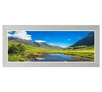 Modern Picture Photo Frame Acrylic Glass Wood Poster Frame Silver 70cm x 20cm Wall Mounted Frames