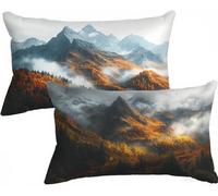 Modern Pillow Cases 2 Pack Landscape Cushion Covers 70cm x 90cm, Outdoor Cushions Rectangle Linen Decorative Pillows Double-Sided Printing with Invisible Zipper for Sofa Bedroom Gifts for Women X-394