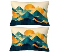 Modern Pillowcase Mountain Pillow Cases 2 Pack Cushion Covers 60 x 80 Oblong Throw Pillow Covers With Lnvisible Zipper, 2025 New Spring Velvet Cushions forSofa Bedroom Bed Living Home Decor O-777Y