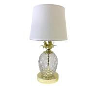 Modern Pineapple Design Touch Operated Table Lamp or Bedside Light - Gold with White Shade Touch Lamp LED Compatible 42cm Tall