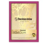 Modern Pink 80 x 60 cm Poster Frame Crystal Clear Acrylic Front Picture Photo Frame 60x80cm MDF Backing With Both Ways Hanging Hooks - Home Office Use