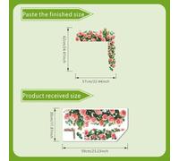 Modern Pink Botanical Wall Art 57x62cm Removable | Self- PVC, easy peel and , no left, fits walls glass metal, elegant pink floral design