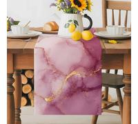 Modern Pink Gold Marble Texture Table Runner 72 Inches Long,Table Runners Kitchen Dining Tables Decoration for Home Party Decor, Abstract Ombre Fluid Art Tables Runner Wedding Dresser Scarf
