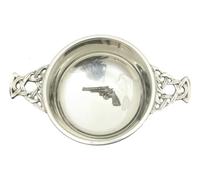 Modern Pistol Chrome Plated Steel Quaich Bowl Scottish Quaich 280