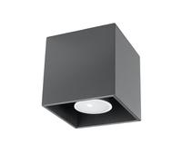 Modern Plafond QUAD Anthracite Aluminium Square GU10 Led SOLLUX LIGHTING Bedroom