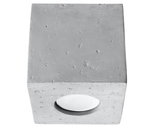 MODERN Plafond QUAD Concrete Grey GU10 Led SOLLUX LIGHTING Square BEDROOM down