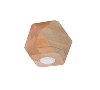 Modern Plafond WOODY 1 Natural Wood GU10 LED SOLLUX LIGHTING Indoor Living room
