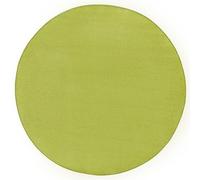 THE RUGS Modern Plain Rug Uni Colours Short Pile Polypropylene Area Rug in Green | Size: 133 cm diameter THE RUGS Green 133 cm diameter