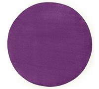 THE RUGS Uni Colours Modern Plain Rug Short Pile Polypropylene Area Rug in Purple | Size: 133 cm diameter THE RUGS Purple 133 cm diameter
