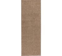Modern Plain Velour Beige Rug - Beige - 80X300 cm