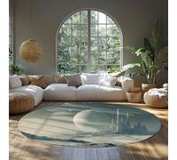 Modern Planet Landscape Circle Door Mat 120cm - Non Slip Foldable Round Area Rugs for Living Room Bedroom Playroom Home Decor Study Room