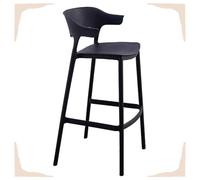 Modern Plastic Bar Stools 75cm with Footrest High Kitchen Chairs Armless Dining Room Stools Black 30in Perfect for Home & Bistro Use