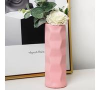 Modern Plastic Vase 21cm Wave Design Anti-Drop(Pink)