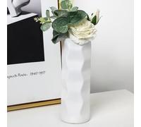 Modern Plastic Vase 21cm Wave Design Anti-Drop(White)