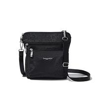 Modern Pocket Crossbody Bag for Women, Black Cheetah Emboss, One Size